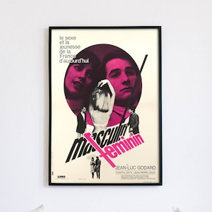 Masculin Féminin, 1966 Jean-Luc Godard French New Wave film, digital file ready to DOWNLOAD & PRINT!