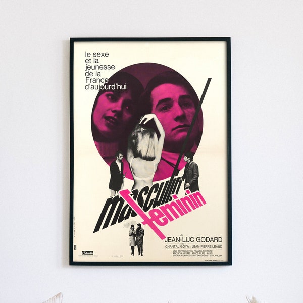 Masculin Féminin, 1966 Jean-Luc Godard French New Wave film, digital file ready to DOWNLOAD & PRINT!