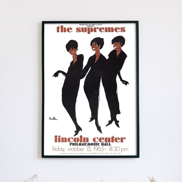 The Supremes, 1965  Lincoln Center - Philharmonic Hall concert poster, digital file ready to DOWNLOAD & PRINT!