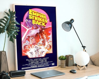 film posters 80s The Empire Strikes Back, poster, original artwork, HQ file ready to DOWNLOAD & PRINT, 1980 star wars movie poster, science fiction artwork