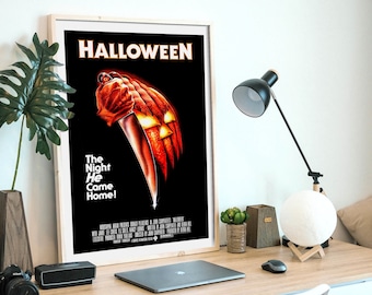 Halloween, movie poster, digital file, fully restored/retouched ready to download & print, 1978 American independent slasher/horror film
