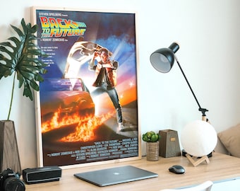 Back to the Future, original poster, digital print, download & print instantly, 1985 science fiction film