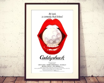 Caddyshack, poster, 1980 American comedy film, original artwork, download & print instantly HQ digital file BONUS: a no text version