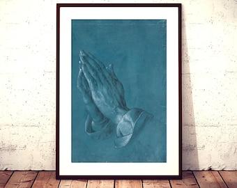 Vintage! Handmade Albrecht Durer Praying Hands Wood Carving
