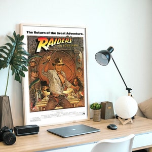 En busca del arca perdida, póster original, película de acción y aventuras estadounidense de 1981, archivo de alta resolución, listo para DESCARGAR E IMPRIMIR