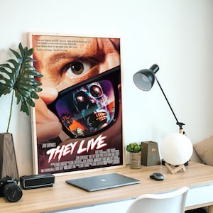 They Live, 1988 American science fiction film, digital poster, download & print instantly