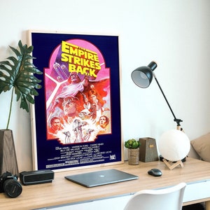 L'Impero colpisce ancora, poster, opera d'arte originale, file HQ pronto per SCARICARE e STAMPARE, poster del film di Star Wars del 1980, opera d'arte di fantascienza