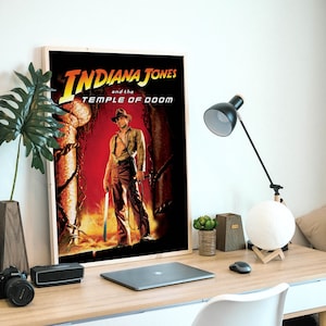 Indiana Jones and the Temple of Doom, 1984 American action-adventure film, digital poster file, download & print instantly