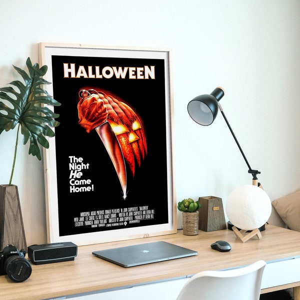 Halloween, movie poster, digital file, fully restored/retouched ready to download & print, 1978 American independent slasher/horror film