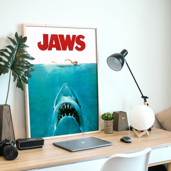 JAWS, 1975 American classic horror film, High Quality digital file poster ready to DOWNLOAD & PRINT