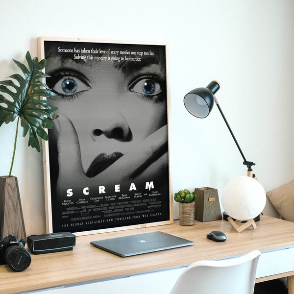 Scream, digital poster, instantly downloadable printable poster, 1996 American horror slasher film
