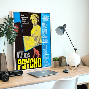 Psycho, locandina del film thriller psicologico americano del 1960, file HQ digitale originale, pronto per il DOWNLOAD e la STAMPA