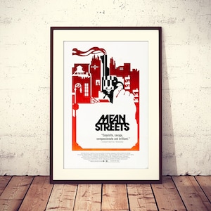 Mean Streets, film poliziesco americano del 1973, poster di film vintage digitali, file HQ, pronto per SCARICARE e STAMPARE