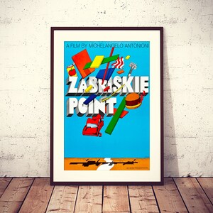 Zabriskie Point, cartel de película de suspenso y drama estadounidense de 1970, archivo digital HQ listo para DESCARGAR E IMPRIMIR al instante.