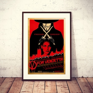 V per Vendetta, poster originale del film d'azione politica distopica del 2005, file HQ digitale pronto per SCARICARE e STAMPARE immediatamente!