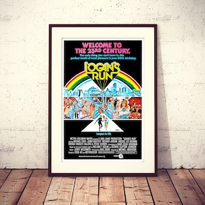 Logan's Run, poster della versione nera originale del film di fantascienza americano del 1976, file digitale scalabile/ridimensionabile pronto per il DOWNLOAD e la STAMPA