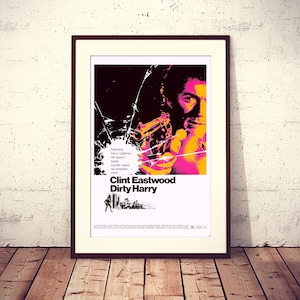 Harry el sucio, póster original de la película de suspenso y acción neo-noir estadounidense de 1971, completamente restaurado, archivo HQ, listo para DESCARGAR E IMPRIMIR