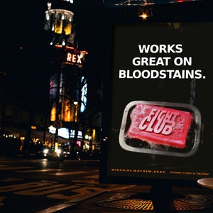 Fight Club, película dramática estadounidense de 1999, archivo de póster digital listo para DESCARGAR E IMPRIMIR.