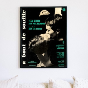 A Bout De Souffle (Atemlos) 1960 französischer New Wave Krimi-Drama Film, digitales Poster Datei bereit zum HERUNTERLADEN & DRUCKEN!