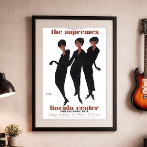 Konsertaffisch med The Supremes från 1965 – Väggkonst med modern musik från mitten av århundradet (digital nedladdning)