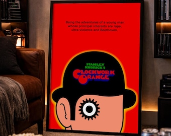 A Clockwork Orange, 1971 dystopian crime film original poster,HQ file, ready to DOWNLOAD & PRINT
