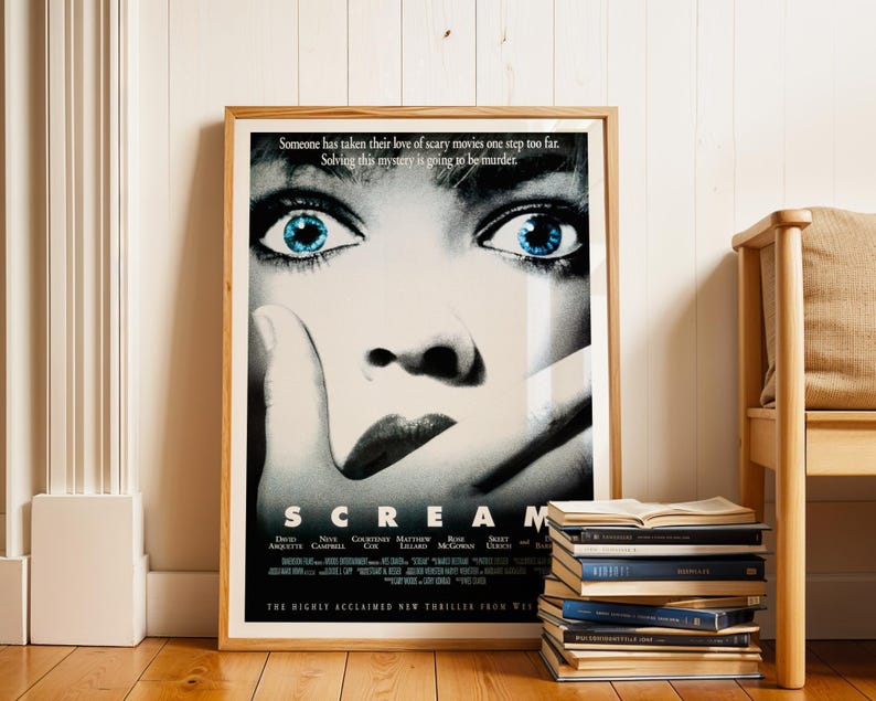 Scream, póster de película de terror de los años 90 (descarga digital) imprimible imagen 1
