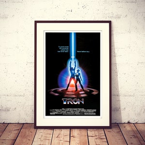 TRON, cartel original de la película estadounidense de ciencia ficción, acción y aventuras de 1982, archivo digital HQ listo para descargar e imprimir al instante.