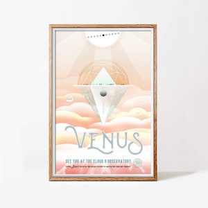 Venus Space Poster: Retro Planet Art Print (Digital Download)
