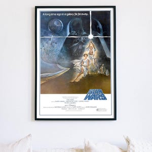 Una nueva esperanza, película épica de ciencia ficción, acción y aventuras de 1977, ¡archivo de póster digital listo para DESCARGAR E IMPRIMIR!