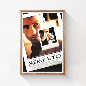 Memento, póster original, película de suspenso psicológico neo-noir estadounidense de 2000, archivo de alta resolución listo para DESCARGAR E IMPRIMIR