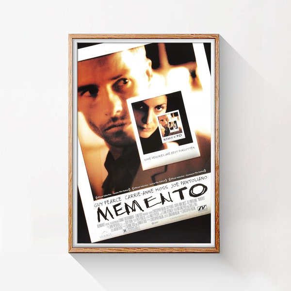 Memento, original poster, 2000 American neo-noir psychological thriller film, high resolution file ready to DOWNLOAD & PRINT