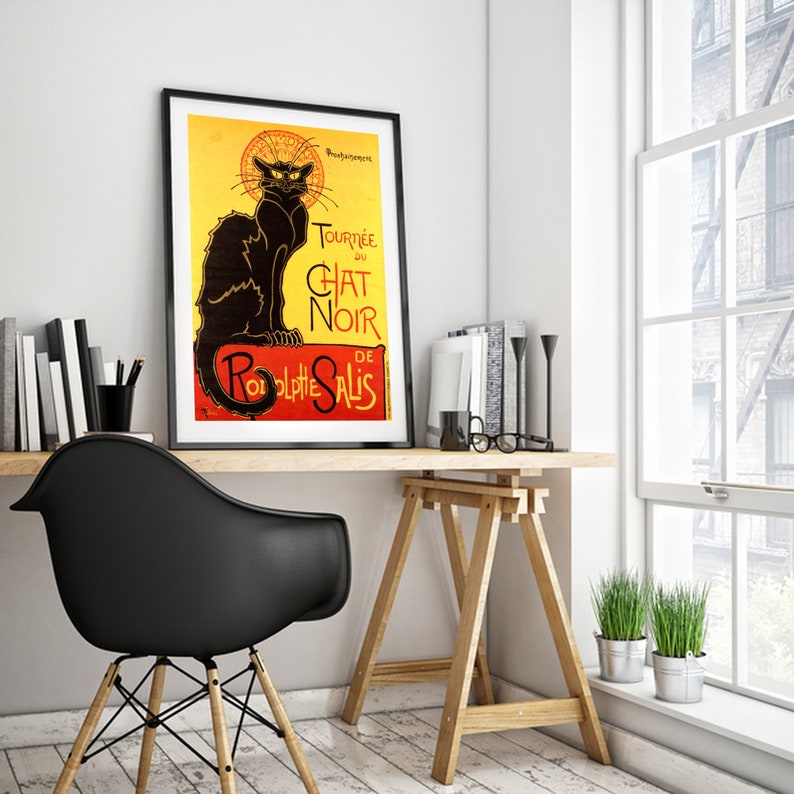 digital poster The Black Cat instantly downloadable Le Chat Noir a nineteenth-century entertainment establishment wall art decoration