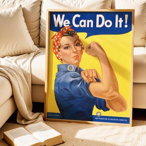 We Can Do It, Vintage 1942 War Propaganda Poster, (Digital Download)