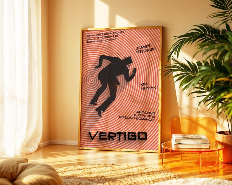 Vertigo Movie Poster Remake: 1958 Alfred Hitchcock Film (Digital Download) image 3