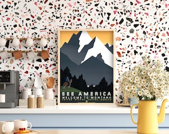 See America, Welcome to Montana, 1936 travel ad poster, digital file ready to DOWNLOAD & PRINT!