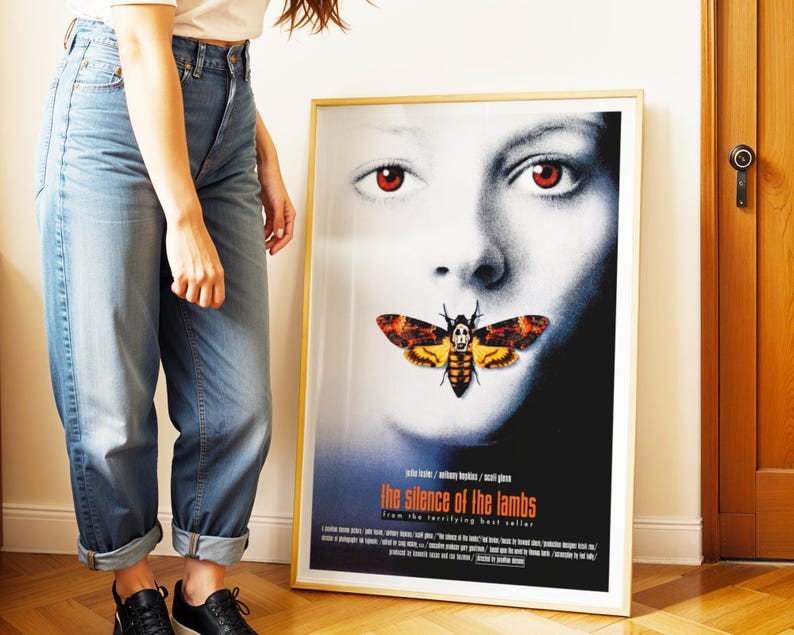 The Silence of the Lambs, 1990s Horror Movie Poster, (Digital Download), Printable image 2