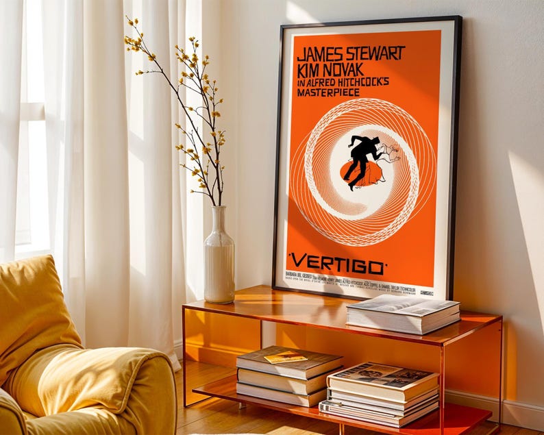 Vertigo Movie Poster: 1958 Film Noir Thriller Poster, (Digital Download), Printable image 2