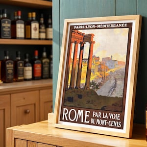 Rom Reise Poster: Vintage Train Route Ad, 1920s Kunst (Digitaler Download)