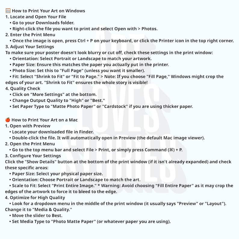 the instructions for how to use a printer