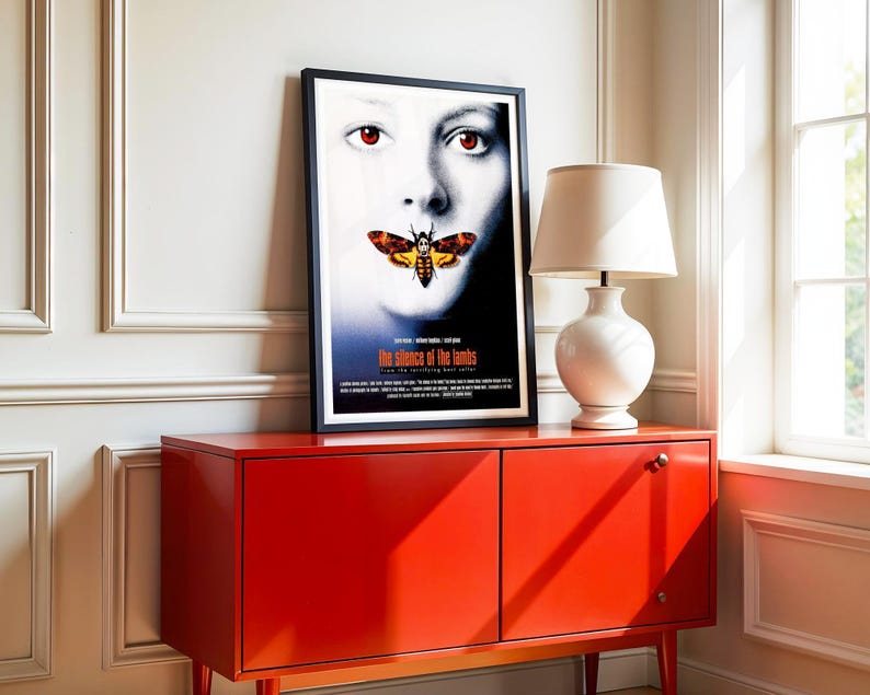 The Silence of the Lambs, 1990s Horror Movie Poster, (Digital Download), Printable image 1
