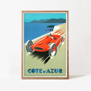 Cote D&#39; Azur, vintage poster, hq file, INSTANTLY DOWNLOADABLE/PRINTABLE, travel ad illustration home decoration