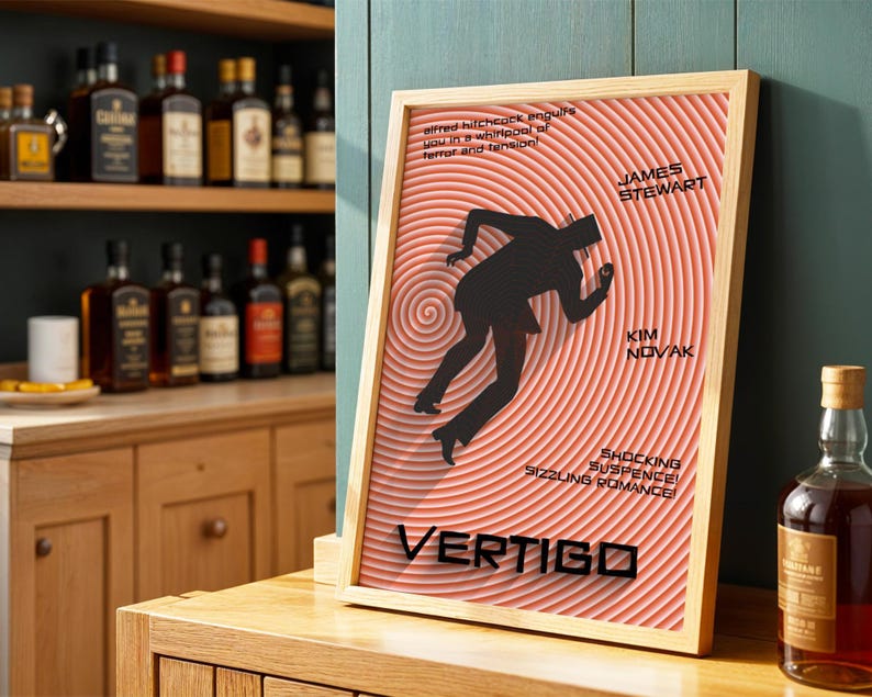 Vertigo Movie Poster Remake: 1958 Alfred Hitchcock Film (Digital Download) image 9