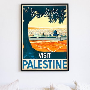 Visite Palestina, cartel publicitario de viaje de la década de 1930, ¡archivo digital listo para DESCARGAR E IMPRIMIR!