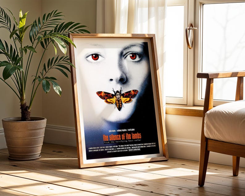 The Silence of the Lambs, 1990s Horror Movie Poster, (Digital Download), Printable image 3