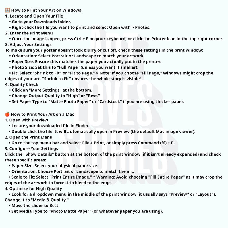 the instructions for how to use a printer