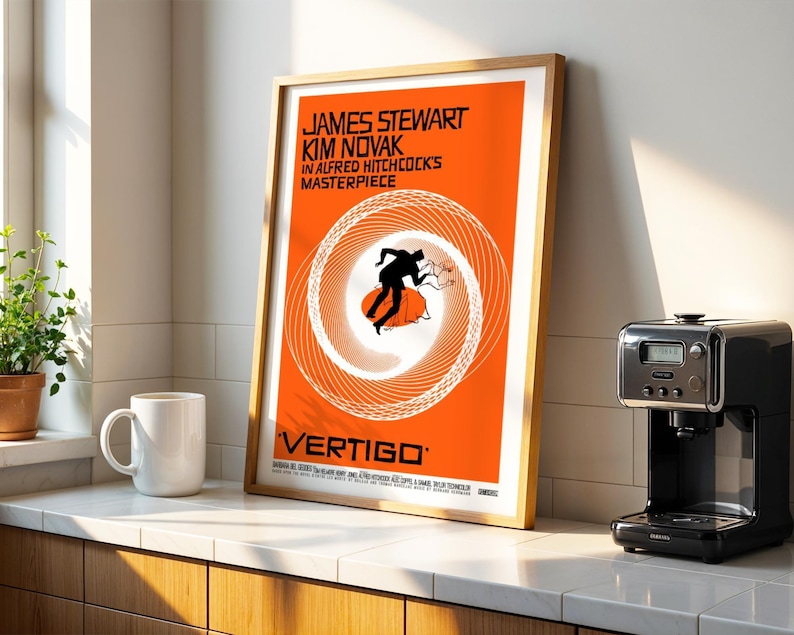 Vertigo Movie Poster: 1958 Film Noir Thriller Poster, (Digital Download), Printable image 1
