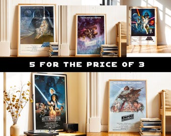 5 Star Wars Large Posters For The Price Of 3! Digital Download, Printable