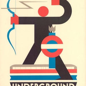 Speed Underground, 1930 London underground publicity poster, High Resolution file ready to DOWNLOAD & PRINT image 4