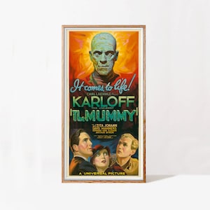 La Momia, cartel original, película de terror de ciencia ficción estadounidense de 1932, archivo de alta resolución, restaurado, listo para DESCARGAR E IMPRIMIR, arte del cartel de terror