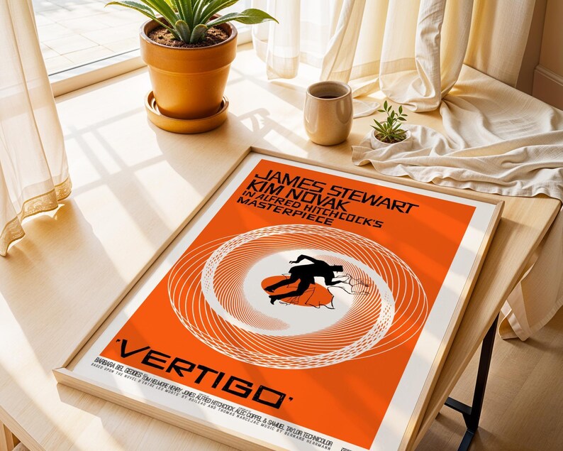 Vertigo Movie Poster: 1958 Film Noir Thriller Poster, (Digital Download), Printable image 6